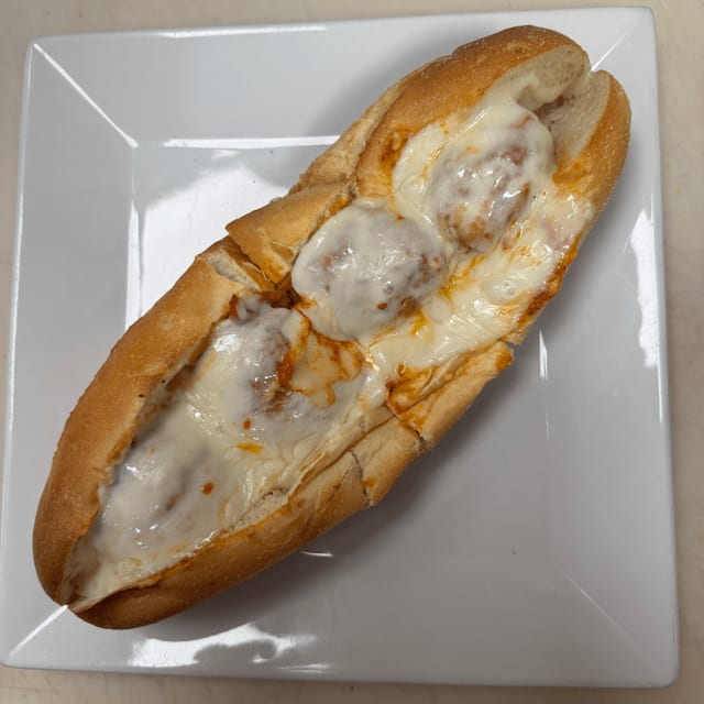 Meatball Parmigiana Sandwich.
