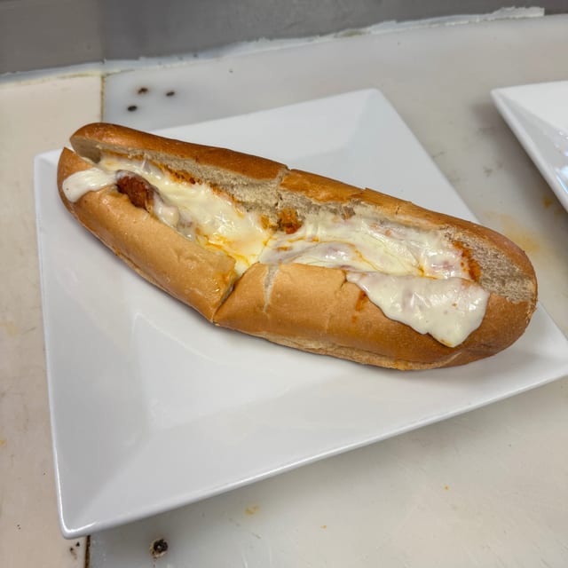 Eggplant Parmigiana Sandwich.