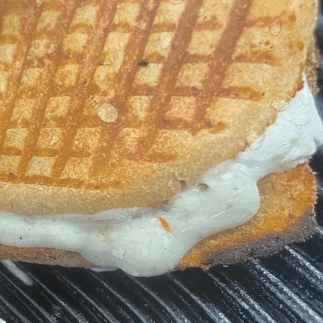 Eggplant, Fresh Mozzarella, Roasted Peppers & Ranch Panini.